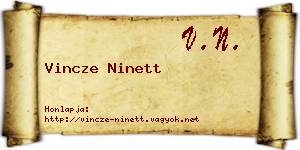 Vincze Ninett névjegykártya
